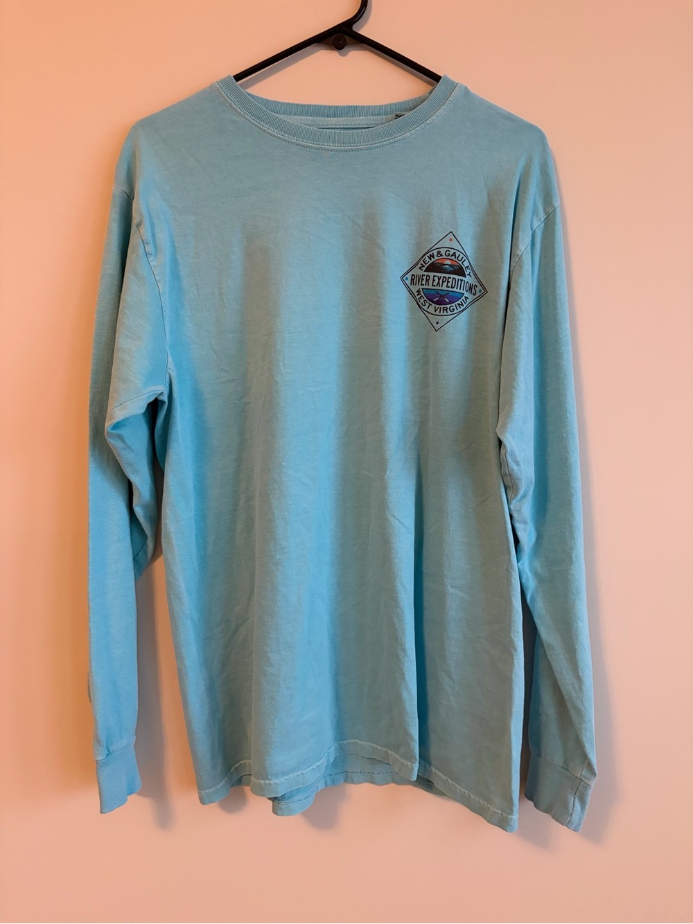 Blue 84 Men's Light Teal Long-Sleeve Logo Shirt Medium New Gauley River